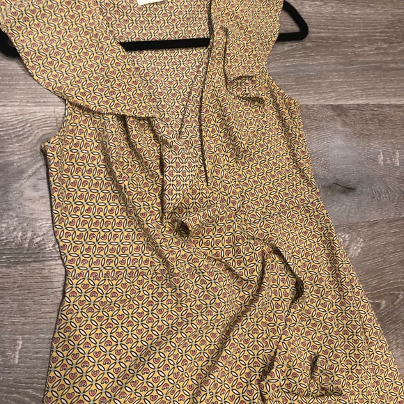 Max Studio Yellow Heart Ruffle High Low Wrap Midi Work/Office Dress - Picture 11 of 16